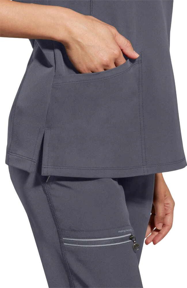 Women's Scrub Set: Sonia Zip Y-Neck Top & Nisha Knit Waistband Pant