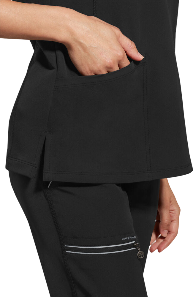 Women's Scrub Set: Sonia Zip Y-Neck Top & Nisha Knit Waistband Pant