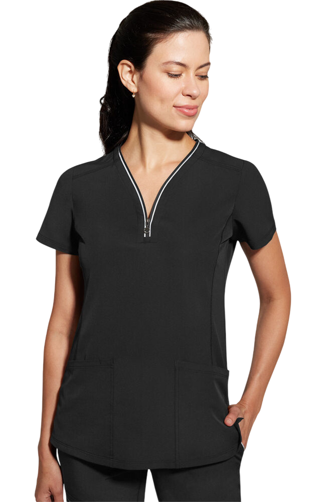 Women's Scrub Set: Sonia Zip Y-Neck Top & Nisha Knit Waistband Pant