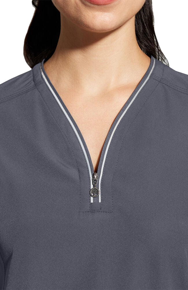 Women's Scrub Set: Sonia Zip Y-Neck Top & Nisha Knit Waistband Pant