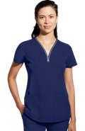 Women's Scrub Set: Sonia Zip Y-Neck Top & Nisha Knit Waistband Pant